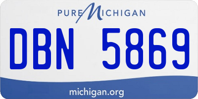 MI license plate DBN5869