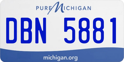 MI license plate DBN5881