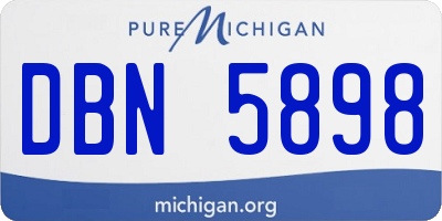 MI license plate DBN5898