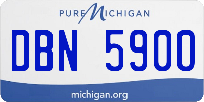 MI license plate DBN5900