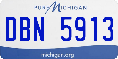 MI license plate DBN5913