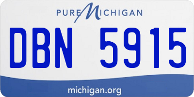 MI license plate DBN5915