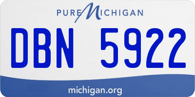 MI license plate DBN5922