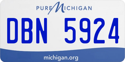 MI license plate DBN5924