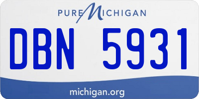 MI license plate DBN5931