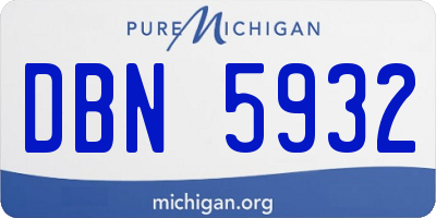 MI license plate DBN5932