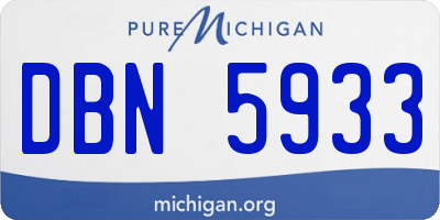 MI license plate DBN5933