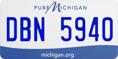 MI license plate DBN5940