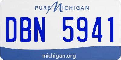 MI license plate DBN5941