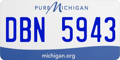 MI license plate DBN5943
