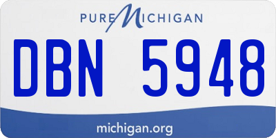 MI license plate DBN5948