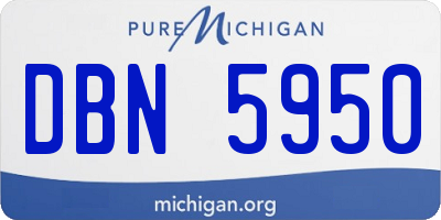 MI license plate DBN5950