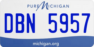 MI license plate DBN5957