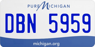 MI license plate DBN5959
