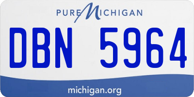 MI license plate DBN5964