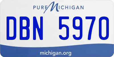 MI license plate DBN5970