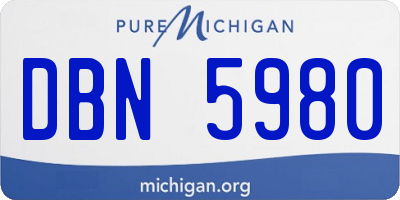 MI license plate DBN5980