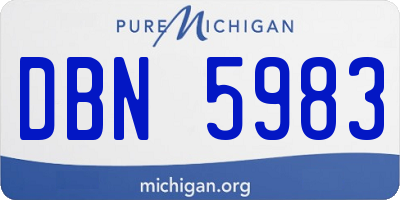 MI license plate DBN5983