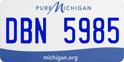 MI license plate DBN5985