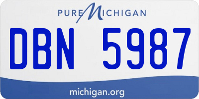 MI license plate DBN5987