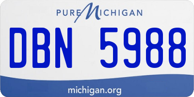 MI license plate DBN5988