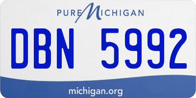 MI license plate DBN5992