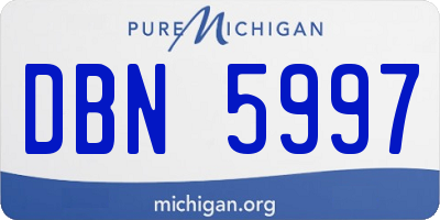 MI license plate DBN5997