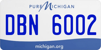 MI license plate DBN6002
