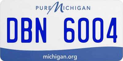 MI license plate DBN6004