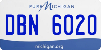 MI license plate DBN6020