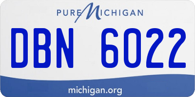 MI license plate DBN6022