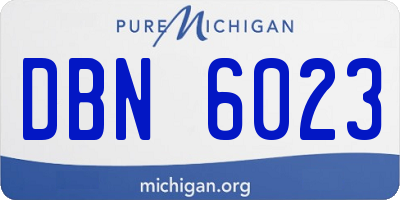 MI license plate DBN6023