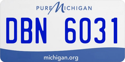 MI license plate DBN6031