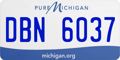 MI license plate DBN6037