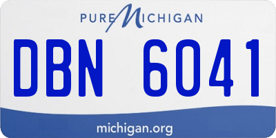 MI license plate DBN6041