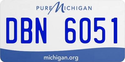 MI license plate DBN6051