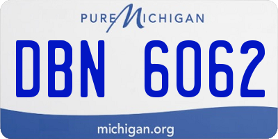MI license plate DBN6062
