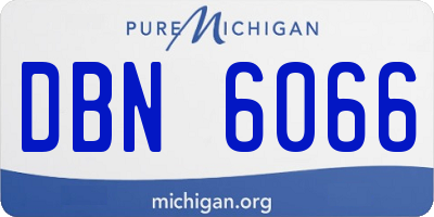 MI license plate DBN6066