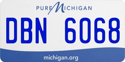 MI license plate DBN6068