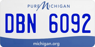 MI license plate DBN6092