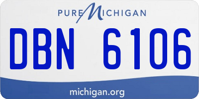 MI license plate DBN6106