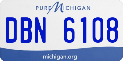 MI license plate DBN6108