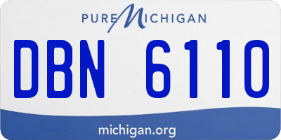 MI license plate DBN6110