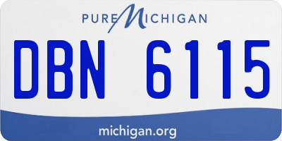 MI license plate DBN6115