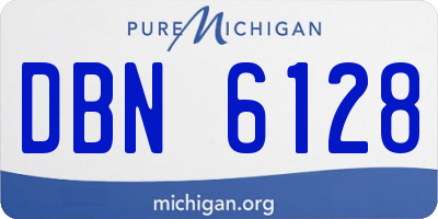 MI license plate DBN6128