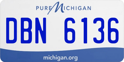 MI license plate DBN6136