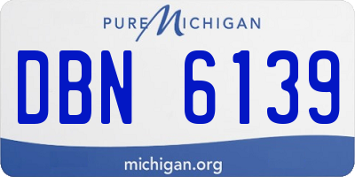 MI license plate DBN6139
