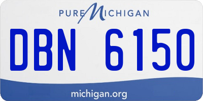 MI license plate DBN6150