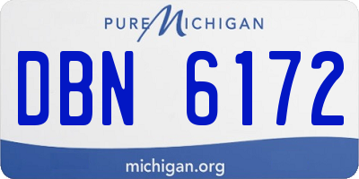 MI license plate DBN6172
