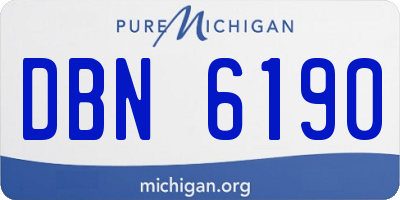 MI license plate DBN6190